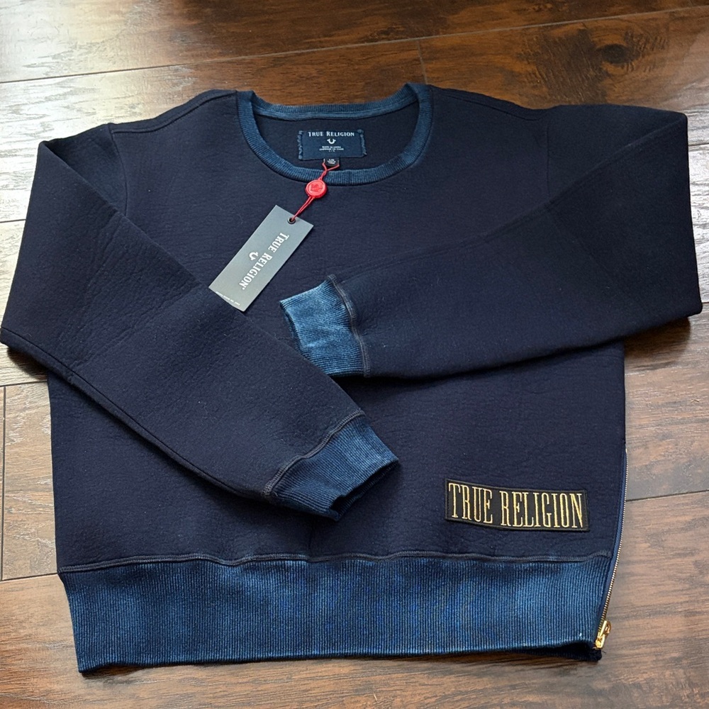 True Religion Women Dark Blue Crewneck Sweater